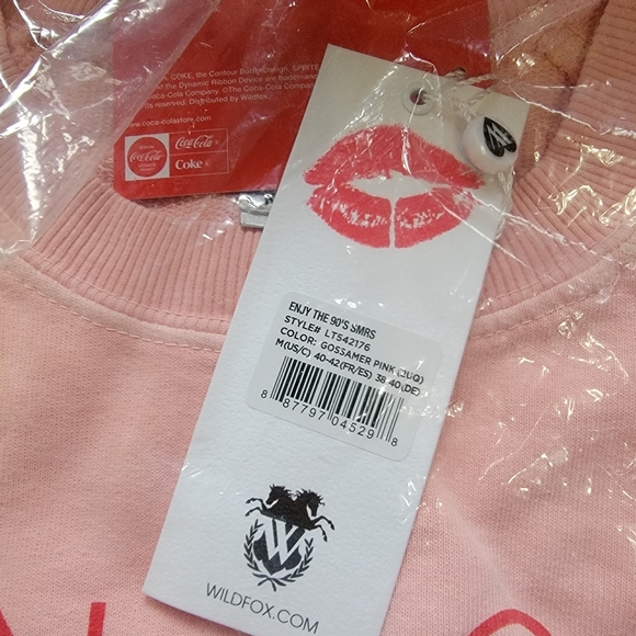 Wildfox • Enjoy The 90s Coca-Cola Graphic Sommers Sweatshirt Medium NWT - Picture 7 of 8